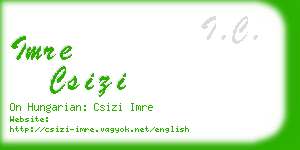 imre csizi business card